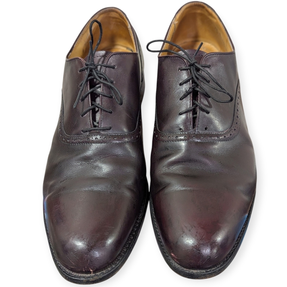 COLE HAAN Dark Purple Leather Cap Toe Oxfords Dress Shoes Size 13 Office Busines